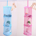 3 Shelf Hanging Storage Net Kids Toy Organizer Bag Bedroom Wall Door Closet. 