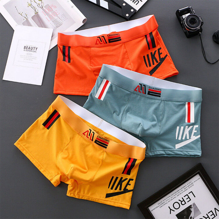 Trendy Sharp Colour Underwear Men Boxer Thick Waistband Men Briefs Seluar Dalam Lelaki Empat Segi 潮男士平角裤内裤男人 MW008
