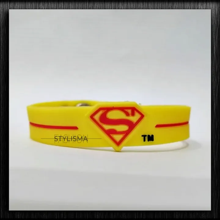 Superman%20Logo%20Men%20Rubber%20Silicone%20Button%20Bracelet%20For%20Boys%20-%20Image%204