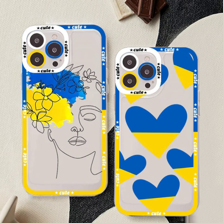 Ukraine flag pattern phone case for iPhone 11 12 13 mini pro Max 14 Pro Max case shell