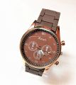 Stylish Watch Classic Dial Matt Chain Comfortable Rubber Straps Casual Watch Quartz Watches for Men. 