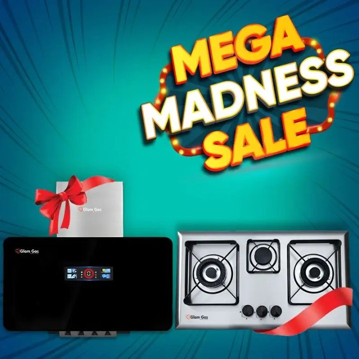 Mega Madness Combo Deal 1 – Range Hood Smoke Up-12 + 3 Burner Built-in Hob D-Cut | Kitchen Appliances & Stove Price in Pakistan