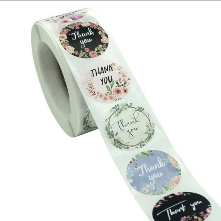 500pcs/Roll Mailing Supplies For Gift Bags Roll Flower Sticker Label