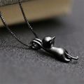 Huitan Personality Black/White Cat Necklace for Women Metallic Style Fashion Versatile Female Accessories Fancy Gift Hot Jewelry. 