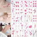 [Ready Stock] Tattoo sticker waterproof lasting feminine collarbone ankle cherry blossom flower small fresh student girl tattoo sticker. 
