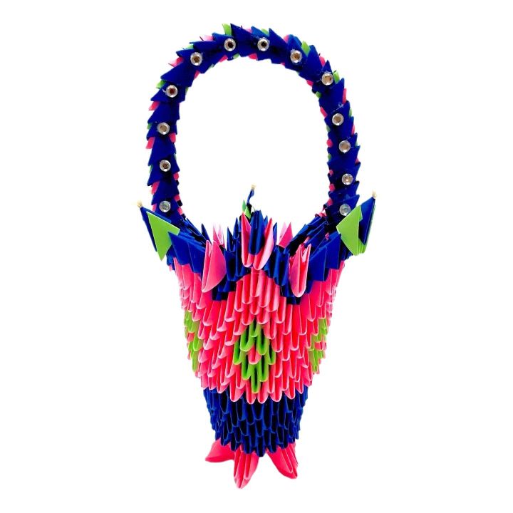 3D Origami Paper Basket Decoration Piece