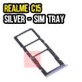 Realme C15 SIM Tray Sim Jacket Sim Slot Sim Door For Realme C15 - Silver. 