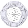 2X Curtain Wire and Hooks Set, 3 Meters Net Curtain Wirewith 8Pcs Screw-in Hooks for Net Curtain Rod. 