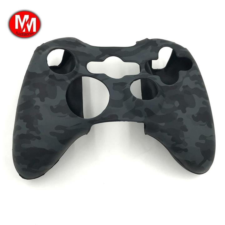 Silicone Cover Case Skin for Xbox 360 Controller Camo+Black
