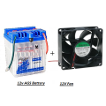 Power Plus 12V with 12V Fan, battery use with Fan Biike and more. 