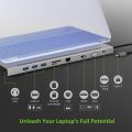Omars USB C Hub Adaptors Slim 10 in 1 Adapter with Type C Dock, USB C HUB 3 USB 3.0 Ports, 4K HDMI, VGA, Ethernet LAN, SD/TF Card Slot, 3.5mm Audio for Mac Book Pro, Huawei, Samsung S8/S9 and More. 