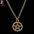 Women Men Round Hollow Star Pentagram Pendant Necklace Xmas Gift Cool Jewelry. 