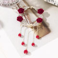 Wedding Styling Tools Hairpin Flower Festival Tassel Hair Clip For Women Temperament Ponytail Hair Holder Hair Bun Accessories. 