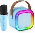 K12 Mini Karaoke Toy Speaker with Wireless Microphone for Kids Girls and Boys Bluetooth Speaker Rechargeable -  Speaker Machine Bluetooth-Compatible Wireless Karaoke Mic Speaker Multi-Compatibility Modes, RGB Lights | Party POP Bluetooth Speaker with Mic. 