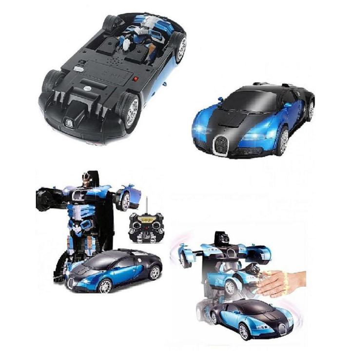 Transformer Bugatti Car Robot - Blue