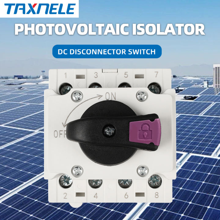 DC Solar Isolator Switch PV 1200V 32A 2P Din Rail Mounting Rotating Handle Disconnector For Solar Photovoltaic