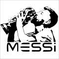 Messi Wall Decal Vinyl Sticker - Football Wall Art, Leo Argentina Player, World Cup Kissing Poster. 