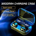 M10 RAVE BT Wireless Bluetooth 5.1 Earbuds Finger Touch Control Noise Cancellation with LED Display Sport Earphones with Power Bank, in Ear Base with Built Mic. 