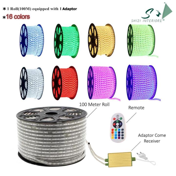 Shizi 15 Meter to 100 Meter - LED Strip Light Color Changing Remote Control Rgb 5050 Model - 16 Color LED Strip with Adapter and Remote - 15 Meter/20 Meter/50 Meter /100 Meter