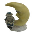 Vintage Santa Claus In The Moon ,Ceramic Christmas Figurine. 