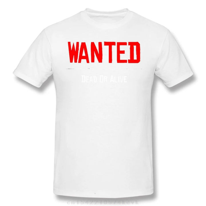 Wanted Black Red Dead Redemption John Marston Dead Eye Game Homme Pure Cotton Oversized Short Sleeve T-shirt