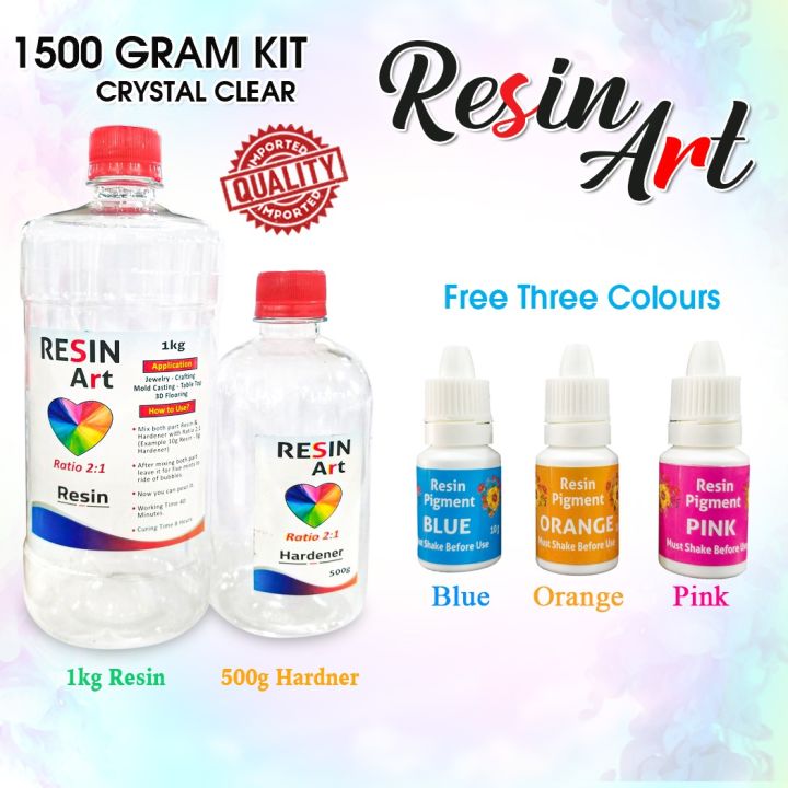 Imported Resin Art 1.5Kg Set with Free Colors.