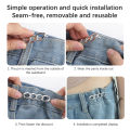 Simple Detachable Pants Clips Adjustable Waist Buckle Nail-free Metal Pins Button For Girls Jeans Waist Tightener. 