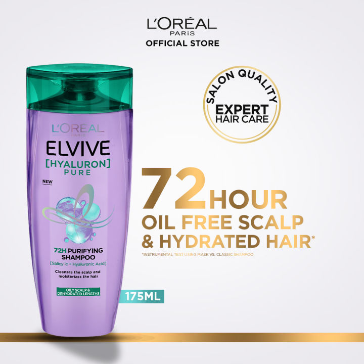 L'Oreal Paris Elvive Hyaluron Pure Shampoo - For Oily Scalp 175ML