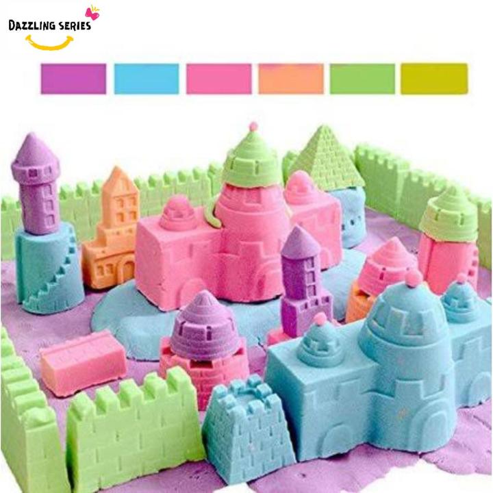 Kinetic Sand 0.5 Kg Pack Colors Blue Purple Green Pink Orange Beach Yellow For Kids