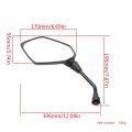 Universal 2Pcs Motorcycle Big Size Rear View Mirror Black Motorcycle Motorbike Chrome Scooter Rearview Rear View Side Mirror 8Mm. 