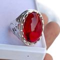 Anari yaqoot Turkish Stylish Stone Ring Turkish Design Rings For Men and Boys Fashion Stylish New Design Rings Stainless Steel /Anari Yaqoot stone /anari yaqoot gemstone/red stone.. 