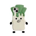 【Ready Stock+COD】3D Cute Cartoon Green Chinese Onion Phone Case for iPhone 14 13 12 11 Pro Max Soft Rubber Shockproof Back Cover Shell. 