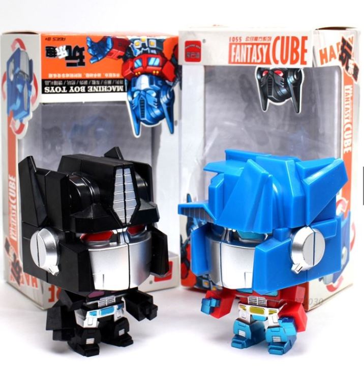 Transformers Robot Cube Magic Cube 2x2x2 Machine Boy Cartoon Big Head Cube Puzzle – 9cm