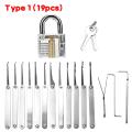 Accessories 【All-in-one】(5/19/25pcs ) Lock Picking Set Unlocking Tool Set Locksmith Practice Lock Pick Key Extractor Padlock Lockpick Tool Kits With Carrying Bag. 