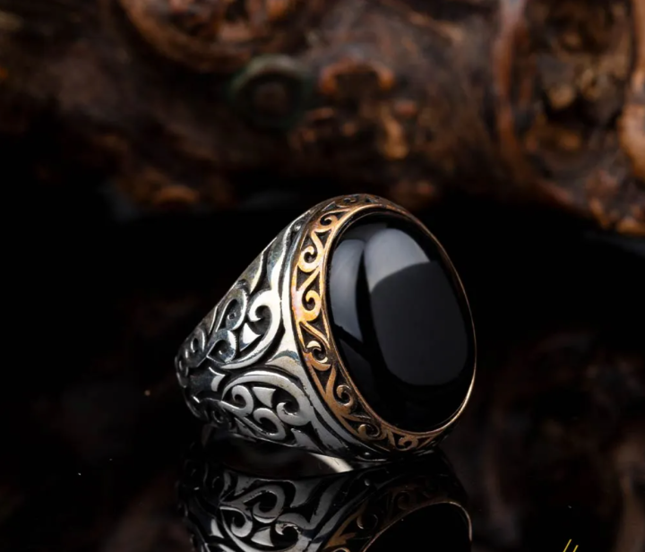 Elegant%20Oval%20Black%20Aqeeq%20Stone%20Silver%20Ring%20Turkish%20Ring%20for%20Men%20Rings%20for%20Husband%20Gift%20Ring%20For%20Boyfriend%20-%20Image%202