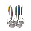 Multicolor Long Lasting Handle Kitchen Potato Masher (1 pc x Random Color) | Potato Masher Stainless steel potato and vegetable masher with plastic handle - assorted colors. 