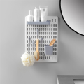 Hole Board Wall Shelf Hooks Self-Adhesive Storage Rack Desk Room Various Earphone Remote Control Storage Accessories,C,S. 
