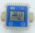 Flow Meter K24 Turbine Digital Diesel Fuel Oil Flow Meter Gauge For Chemicals Liquid Water Air With Calibration Button. 