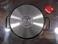 Alpha Stainless Steel Cooking flat karahi Fish Pot heavy weight. 