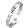 Retro Thai Silver Black Star Moon Bracelet Street Photography Atmospheric Trendy Brand Personality Missing Morning Twilight Star Moon Bracelet Bracelet. 