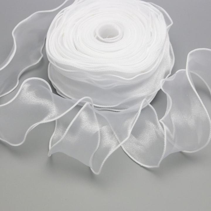 (25 yards/5 yards )55mm Wave Silk Organza ribbon Bow material for hair ornament gift wrapping decoration lace ribbons