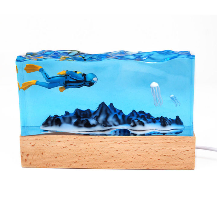 Lamp Holder Crystal Epoxy Resin Mold DIY Mountain Sea Wave Sea Water Surface Mirror Silicone Mold Home Decoration Storage