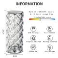Crystal Diamond Lamp 16 Colors Changing with Remote Control USB Rechargeable Rose Light | Fancy Table Lamps for Home Decoration Gifts | For Drawing Room Corner / Floor & Bedroom Lampshade. 