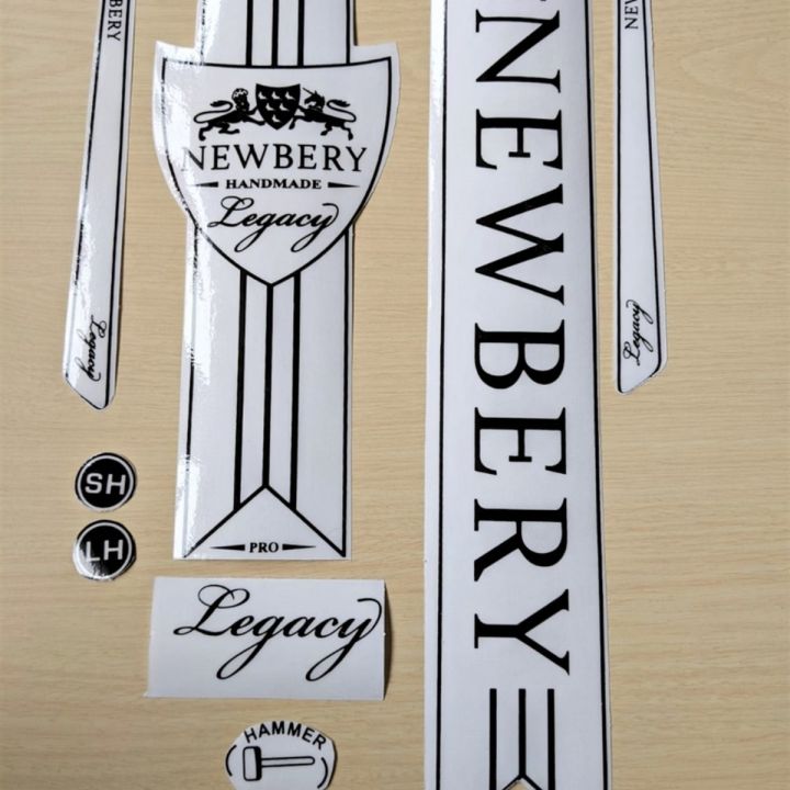 Newbery Legacy White Cricket Bat Stickers [2D/Plain