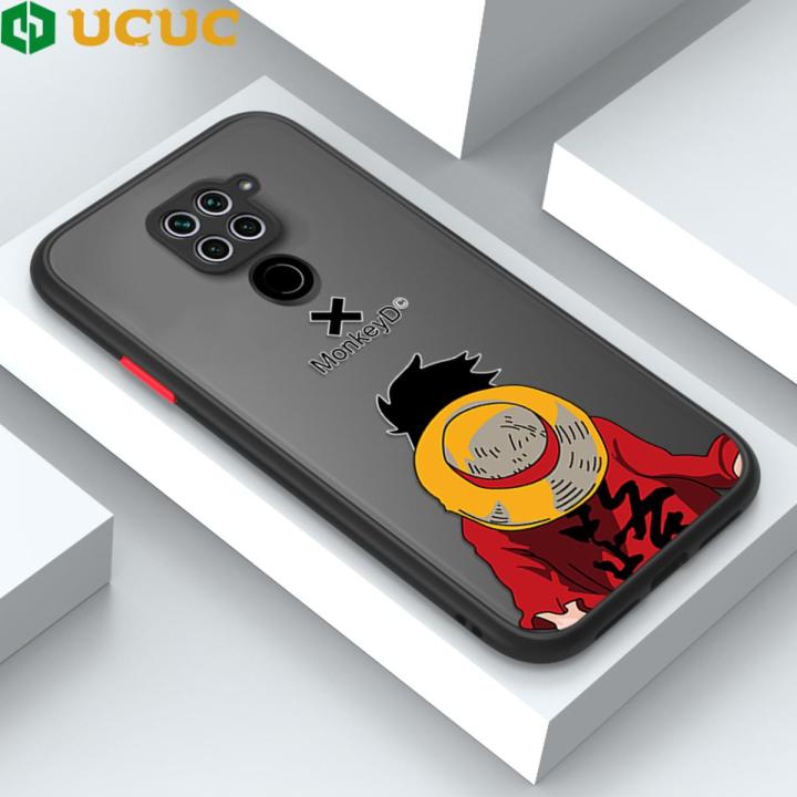 UCUC for Redmi Note 9 Back Cover Back Shadow Luffy Frosted Transparent Hard Phone Case Thin Shockproof Full Cover Camera Protect Case