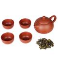 5Pcs/set Kung Fu Tea Chinese Ceramic Cups Yixing Purple Clay Tea Pot#Red. 