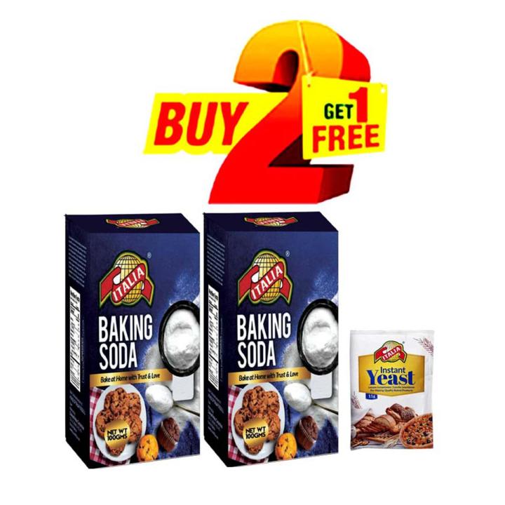 Buy Two ITALIA Baking Soda 100 gm & Get one Sachet Yeast FREE