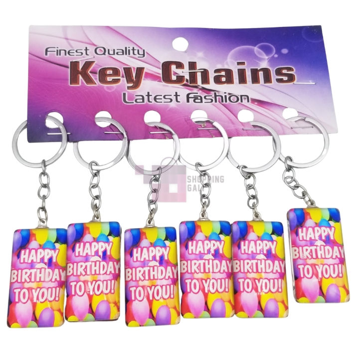 Happy Birthday To You Keychain - 3 Inch - Plastic - Multicolors - Unisex - Pack Of 6