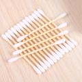 Pack Of 100 Double Head Cotton-Buds Earwax Cleaning Q-Tip Women Makeup Tip Medical Ears Care Beauty Make Up Cosmetics Eyeshadow Blending Swabs Disposable Applicator Wooden Soft Multipurpose Manicure Pedicure Personal Hygiene Household. 