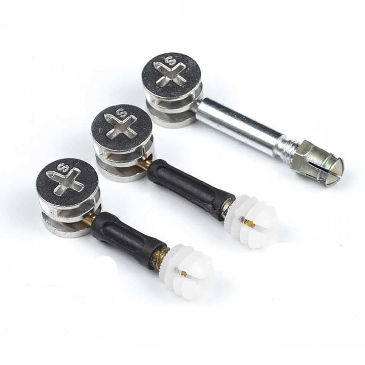 Eccentric Wheel Nut Connection Self Tapping Rod Desk Link Fixer Furniture Screw Connecting Rods Furniture Connector Nut Connectors for Cabinet